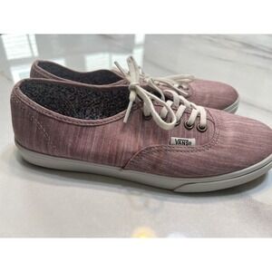 Vans Authentic Lo Pro Womens 8 Purple Low Top Sneakers Stripe Skate Casual Retro